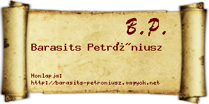 Barasits Petróniusz névjegykártya